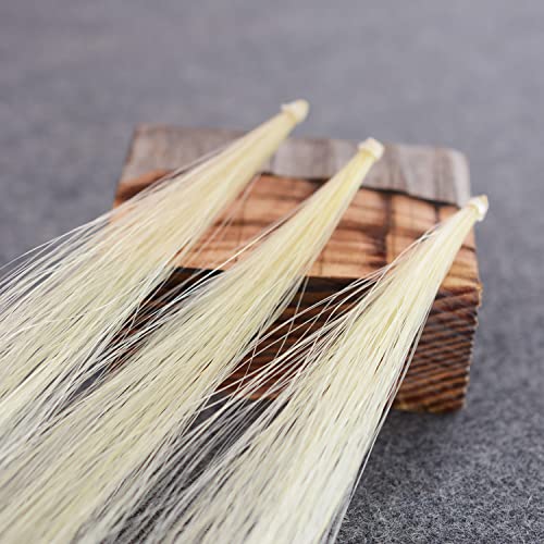 VINGOBOW Natural Mongolian Horse Hair for Violin, Viola Bows Unbleached White 29'' Fiddle Bow Hair Replacement kit