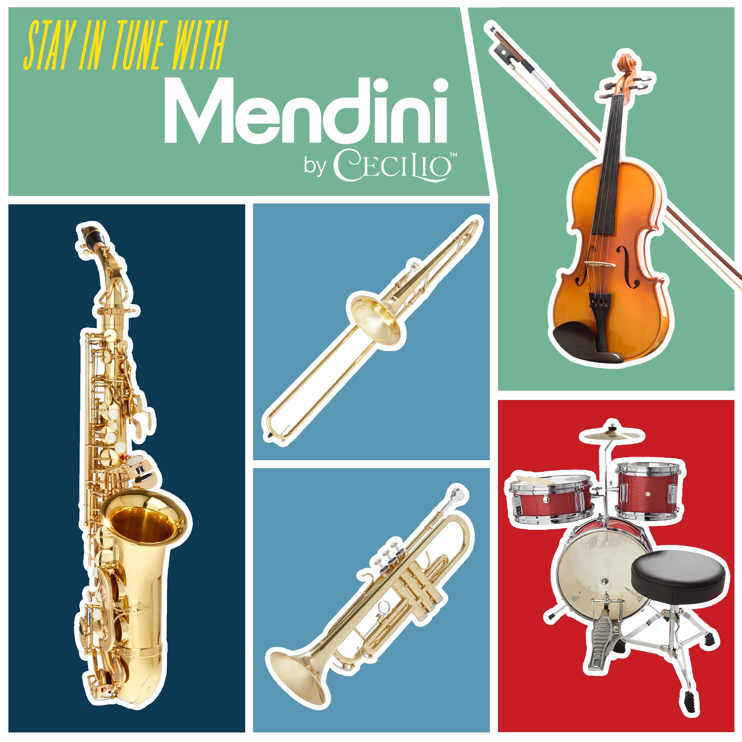 Mendini by Cecilio Violin Instrument - MV400 Size 4/4 Acoustic Violin with Bow, Case, Tuner, Metronome & Extra Strings, Kids & Beginner Violin, Maple Varnish, Full Size Violin