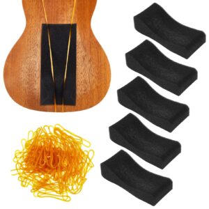 5 pcs violin shoulder rest soft foam violin shoulder pad violin shoulder pillow violin shoulder chin rests with 100 yellow rubber bands for violin party wed ding concerts, 3/4-1/2