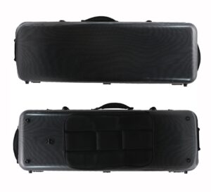 adjustable 15-17 inch viola case 16 inch hard carbon fiber viola box composite with neck straps & music sheet bag (black)