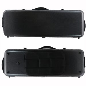 Adjustable 15-17 inch Viola Case 16 inch Hard Carbon Fiber Viola Box Composite with Neck Straps & Music sheet Bag (Black)