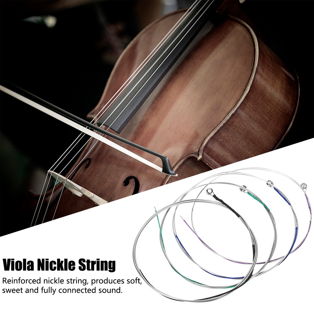 Viola String 4pcs Set V70 Viola Strings Set Reinforced Nickle String for Viola Replacement Part