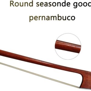 AMZZ Professional 4/4 Brazilwood Ebony Frog Violin Arbor White Horsehair Violin Bow (4/4 Brazilwood)