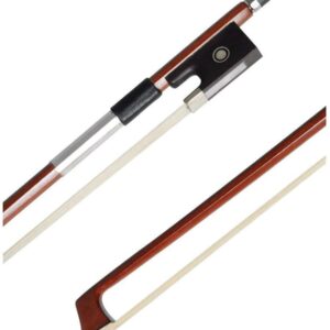 AMZZ Professional 4/4 Brazilwood Ebony Frog Violin Arbor White Horsehair Violin Bow (4/4 Brazilwood)