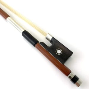 AMZZ Professional 4/4 Brazilwood Ebony Frog Violin Arbor White Horsehair Violin Bow (4/4 Brazilwood)