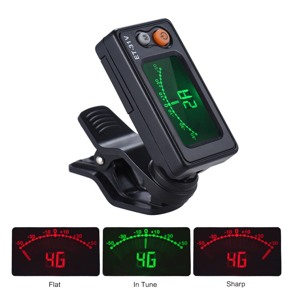 BUZHI ET-31V Multi-Function Clip-on Tuner Automatic Tuning Mode for Violin Viola Cello Bass Chromatic with LCD Display,Viola Tuner