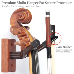 Violin Wall Mount,Violin Hanger - Mahogany Wood Violin Viola Hanger