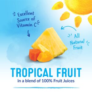 Dole Fruit Jars, Tropical Fruit in 100% Fruit Juice, Pineapple & Papaya, Gluten Free, Pantry Staples, 23.5 Oz Resealable Jars, 8 Count