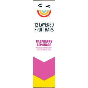 Pure Organic Layered Fruit Bars, Gluten Free and Vegan, Kids Fruit Snacks, Raspberry Lemonade, 6.2oz Box (12 Bars)