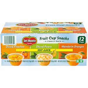 del monte fruit cup snacks in juice, 4 oz, 12 ct