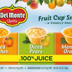 Del Monte Fruit Cup Snacks In Juice, 4 Oz, 12 Ct