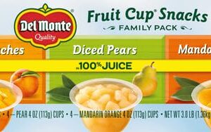 Del Monte Fruit Cup Snacks In Juice, 4 Oz, 12 Ct