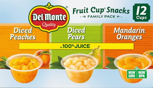 Del Monte Fruit Cup Snacks In Juice, 4 Oz, 12 Ct