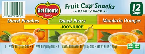 Del Monte Fruit Cup Snacks In Juice, 4 Oz, 12 Ct