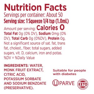 SPLENDA Monk Fruit Liquid Zero Calorie Sweetener Drops, 3.38 Fl Oz Bottle (Pack of 1)