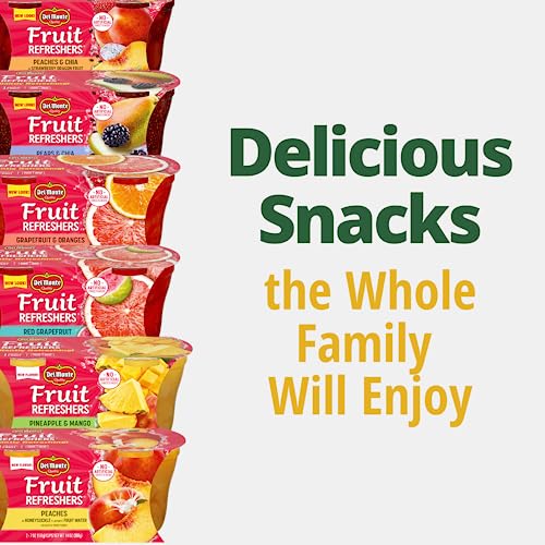 Del Monte FRUIT AND CHIA FRUIT CUP Snacks, Peaches in Strawberry Dragon Fruit, 12 Pack, 7 oz, 2 Count (Pack of 6)