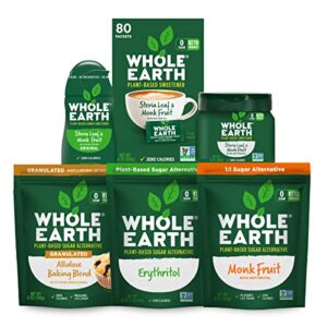 WHOLE EARTH Monk Fruit Sweetener with Erythritol, Plant-Based Sugar Alternative, 12 Ounce Pouch