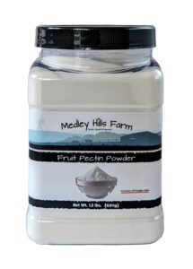 fruit pectin powder by medley hills farm 1.5 lbs. in reusable container - premium fruit pectin for canning jam or jellies - 100% natural & vegan - made in usa