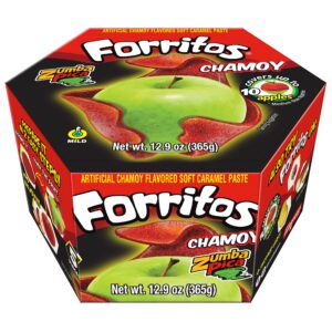 zumba pica forritos chamoy - chamoy flavor soft caramel paste for apples - chamoy paste to cover apples - chamoy mexican candy - caramel apple wraps - forritos chamoy para manzanas (5 count)