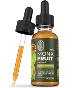 monk fruit sweetener liquid - 100% monk fruit extract - no erythritol, zero calories & sugars, no added water, keto-friendly, designed for tea lovers