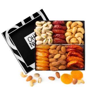 Assorted Nuts & Dried Fruits Gift Basket - Holiday Snack Box for Birthdays, Anniversaries, Care Packages