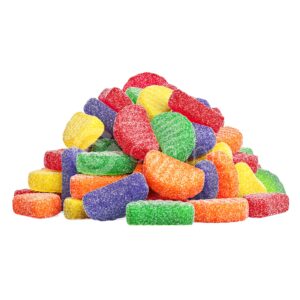 assorted fruit slices gummy candy by cambie | 2 lbs of fruit flavored jellies | bulk assorted fruit slices gummy candy packaged in a resealable pouch | 2 lb