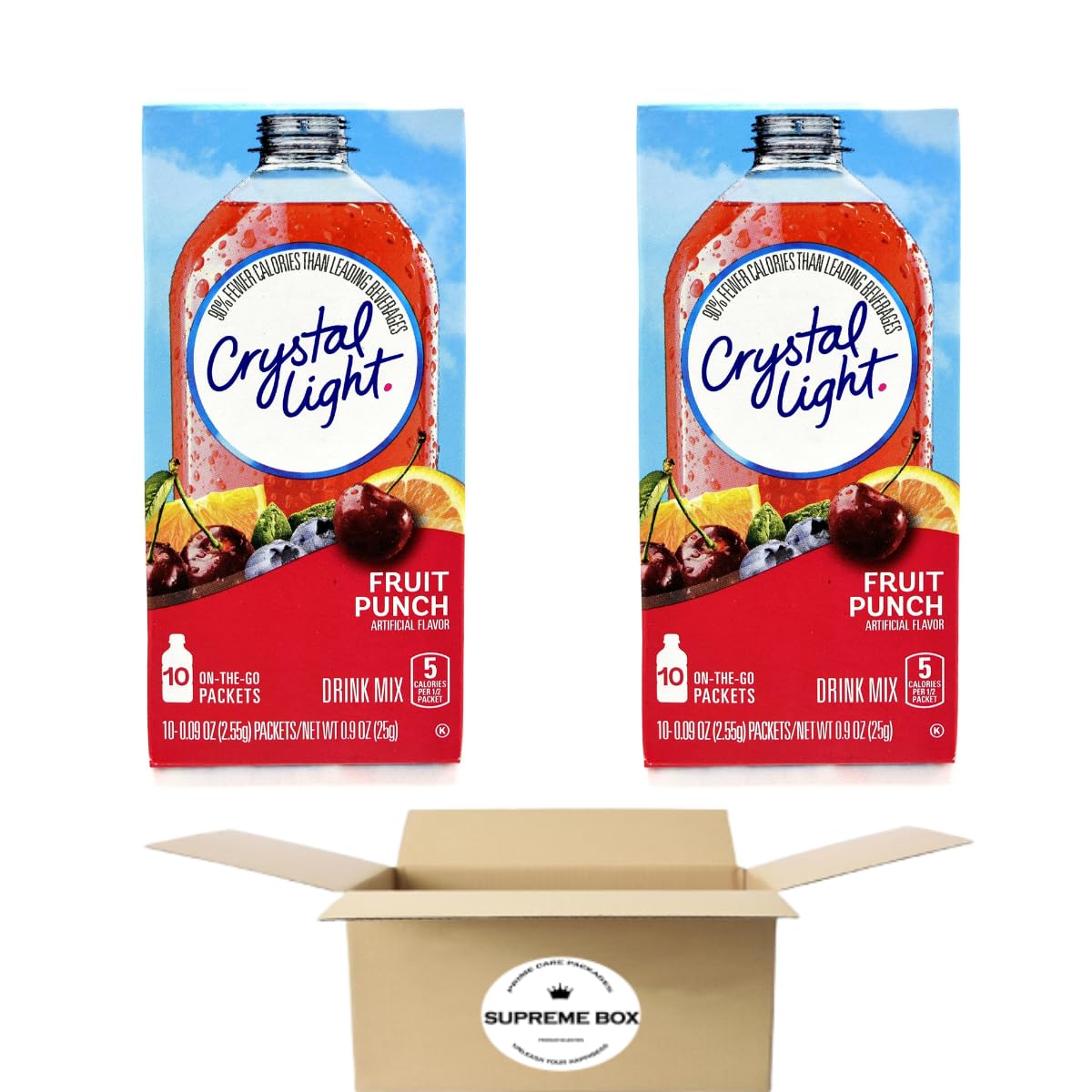 Crystal Light Fruit Punch Iced Tea Powdered Drink Mix - Pack of 2 (20 Packets in total)