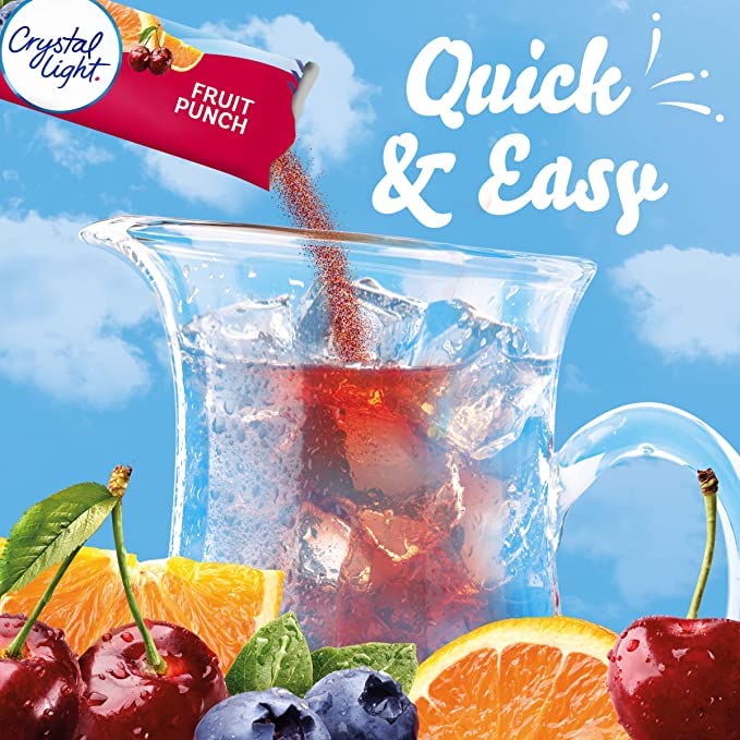 Crystal Light Fruit Punch Iced Tea Powdered Drink Mix - Pack of 2 (20 Packets in total)