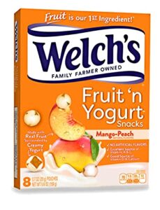 welch’s fruit ‘n yogurt mango-peach fruit snacks 1 box of 8 (0.7oz) pouches