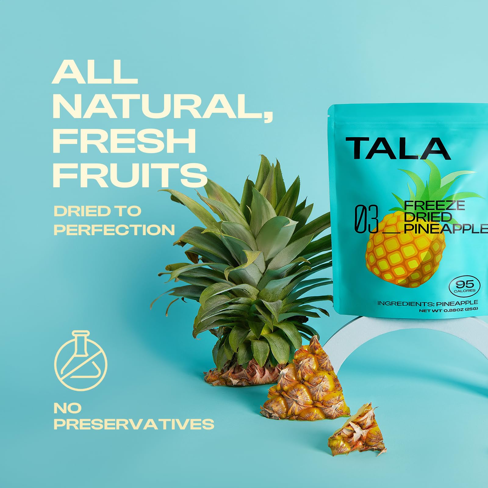 TALA, Freeze-Dried Fruit, Fruit Snack, Vegan | No Sugar Added | Pack of 3 (0.88 Ounce Each)