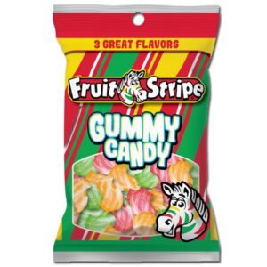 fruit stripe zebra gummy candy, 3.25oz