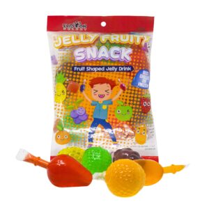 Fusion Select Jelly Fruit Snack Jelly Fruits Hit or Miss Challenge - Fruit-Shaped Jelly- Assorted Flavors, Strawberry, Orange, Apple, Pineapple, Grape, Mango (1 Bag)