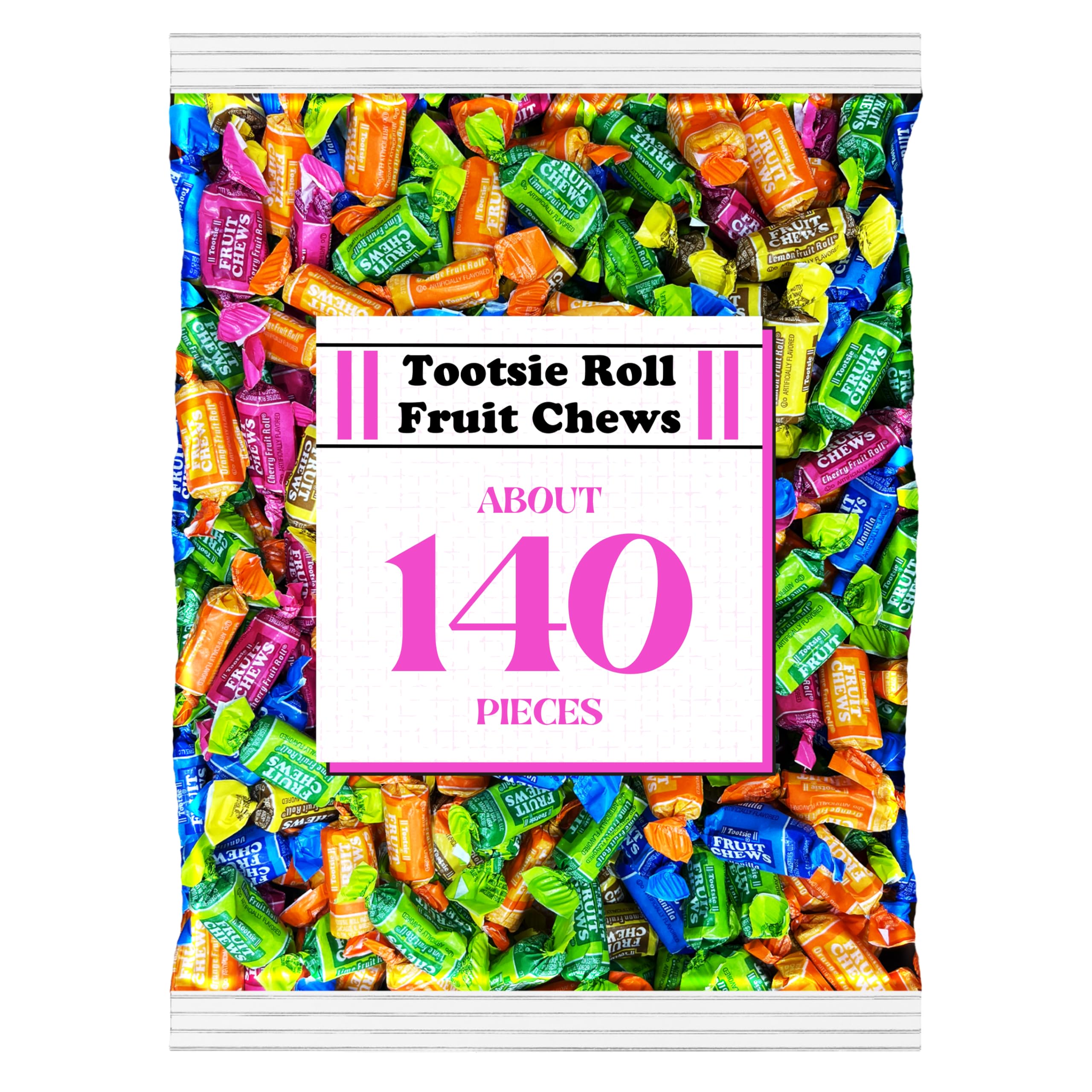 Tootsie Chewy Fruit Rolls Assorted Flavors Candy Individually Wrapped Chewy Taffy Candy, Bulk Pack (2 Pound)