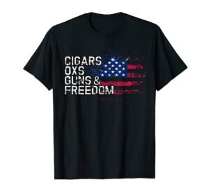 cigars oxs guns & freedom t-shirt ox t-shirt
