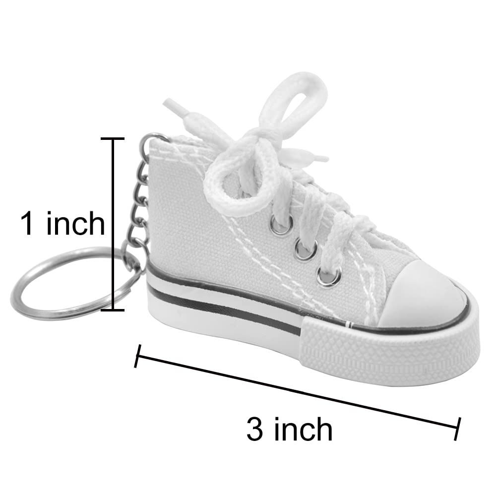 Muka 24PCS Mini Canvas Sneaker Keychains, 3" Shoes Key Ring, Festival Decorations for Party - Random Colors