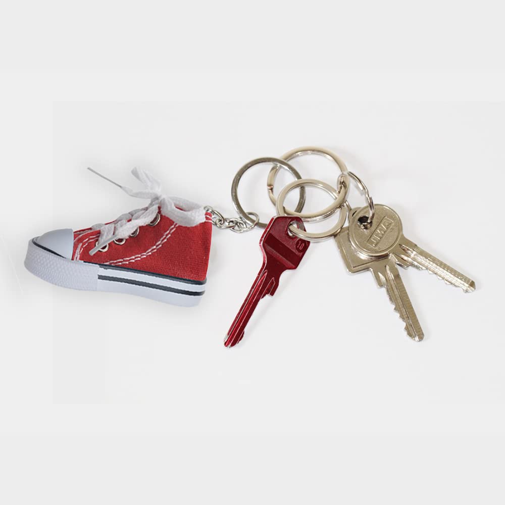 Muka 24PCS Mini Canvas Sneaker Keychains, 3" Shoes Key Ring, Festival Decorations for Party - Random Colors