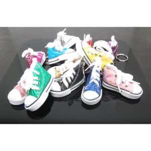 Favorict Canvas Mini Sneaker Shoe Keychain Keyring (Pack 12, Assort Color)