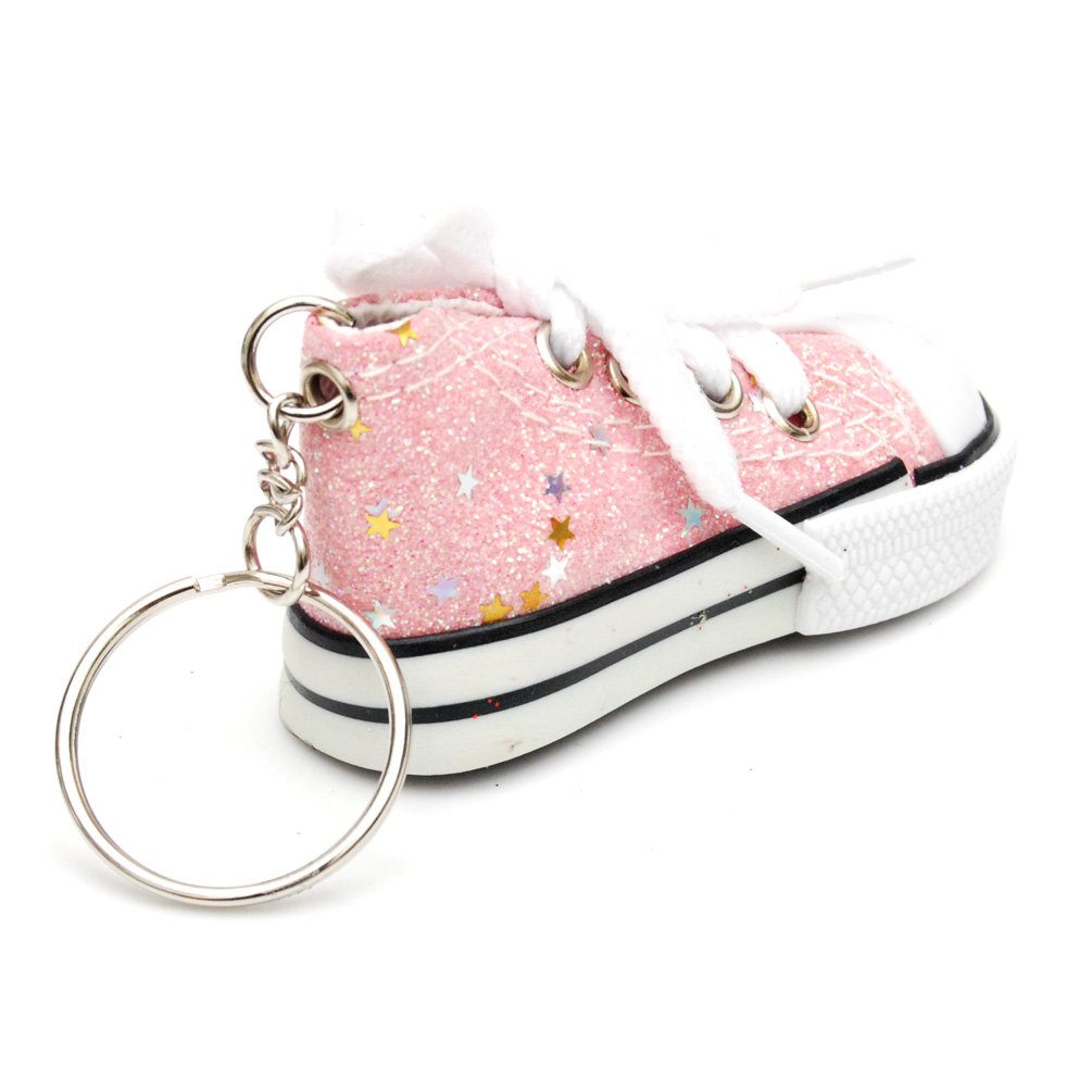 Favorict Canvas Mini Sneaker Shoe Keychain Keyring (Pack 12, Assort Color)