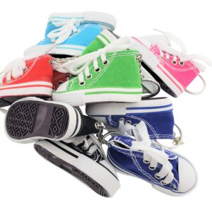 Zugar Land 12 Pack Random Colors. Miniature Sneaker Shoes Keychains (3") 6 Colors: Pink, Light Blue, Green, Red, Blue, Black. Backpacks, Key Chains (12 Pack - Random Colors)