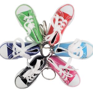 Zugar Land 12 Pack Random Colors. Miniature Sneaker Shoes Keychains (3") 6 Colors: Pink, Light Blue, Green, Red, Blue, Black. Backpacks, Key Chains (12 Pack - Random Colors)