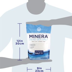 Minera Dead Sea Salt, 100% Pure & Natural, 5 lbs. Fine Grain (0-1.7 mm) Bulk Bag, Easily Dissolving Dead Sea Salts for Soaking & Bathing, Skin Nourishing Fine Sea Salt, Unscented