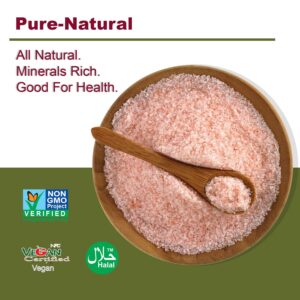 Himalayan Chef Pink Salt Fine Grain, Plastic Jar - 5lbs GMO & Gluten-Free