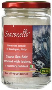 seasonello coarse sea salt enriched with iodine, 10.58 ounce