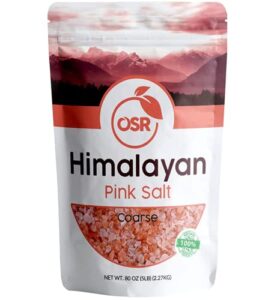 osr chef himalayan pink salt | coarse 5 lbs bag (pack of 1) | hand extracted at the foothill of himalayan range | earthy flavor | nutrient and mineral dense | for grinders and salt mills