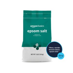 Amazon Basics Epsom Salt Soaking Aid, Eucalyptus Scented, 3 Pound (Pack of 1) (Previously Solimo)