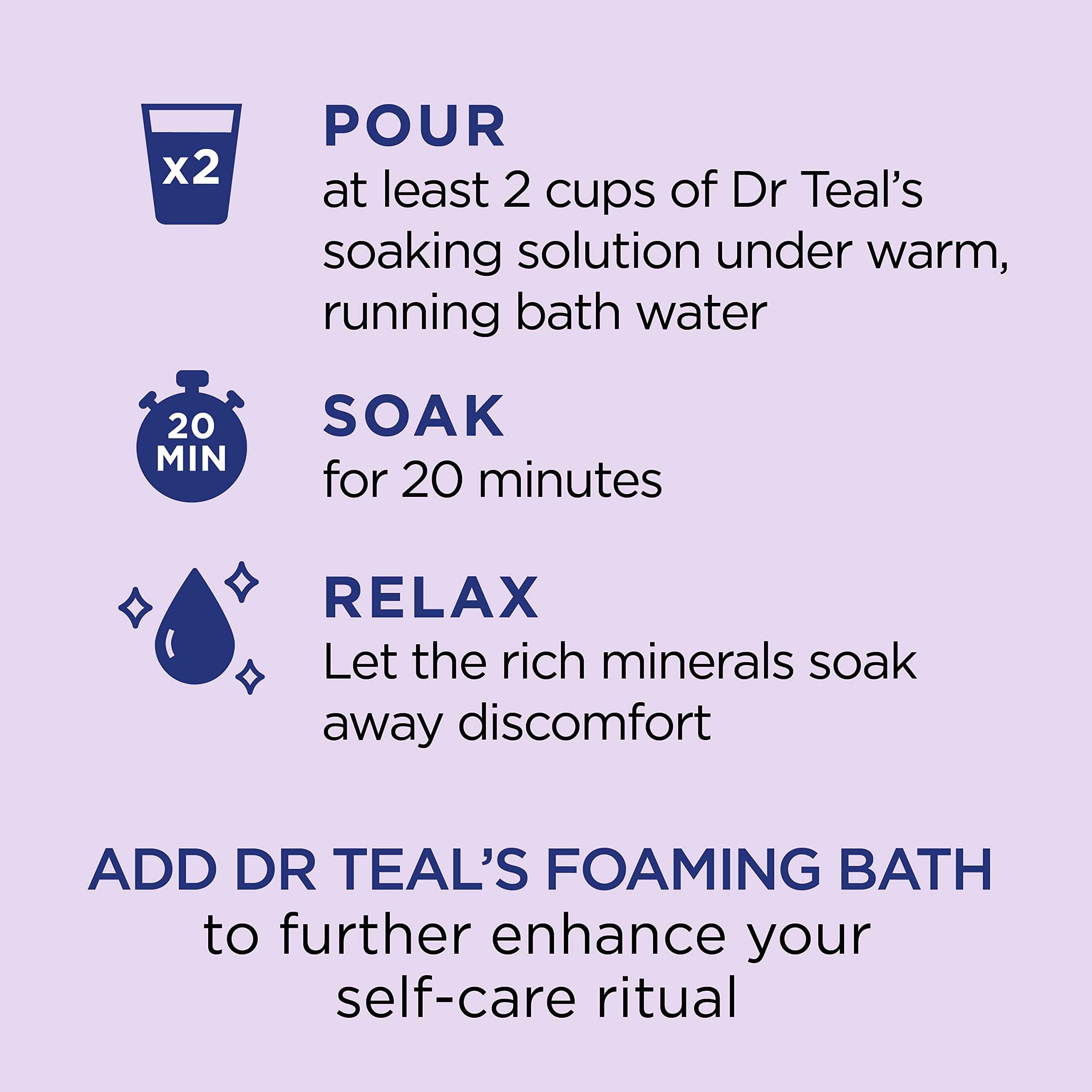 Dr Teal's Epsom Salt Soaking Solution, Soothe & Sleep, Lavender, 3lbs (Packaging May Vary)