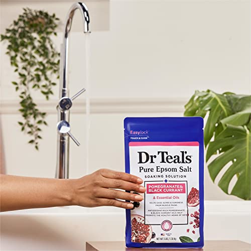 Dr Teal's Pure Epsom Salt, Pomegranate & Black Currant, 3 lbs (Packaging May Vary)