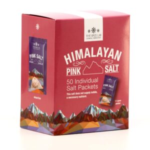 The Spice Lab Himalayan Pink Salt - Fine - 50 Salt Packets- Gourmet Pure Crystal - Pink Himalayan Salt is Nutrient and Mineral Dense for Health - Kosher & Natural Certified