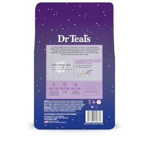 Dr Teal's Pure Epsom Salt Soak, Sleep Blend with Melatonin, Lavender & Chamomile Essential Oils, 3 lbs