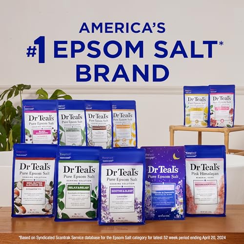 Dr Teal's Pure Epsom Salt Soak, Sleep Blend with Melatonin, Lavender & Chamomile Essential Oils, 3 lbs